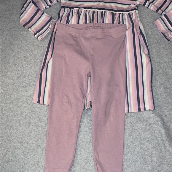 Wonder Nation & Garanimals girl 3T Striped Pink and Purple Dress with Leggings - Picture 3 of 3